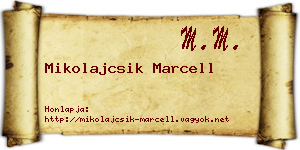 Mikolajcsik Marcell névjegykártya